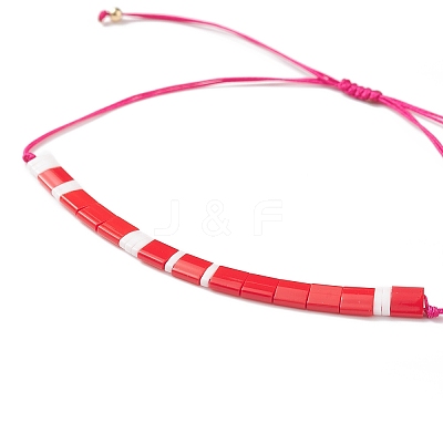 Glass Seed Link Bracelet BJEW-JB08894-05-1