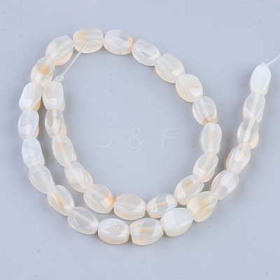 Natural White Agate Beads Strands G-S359-127-1