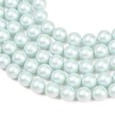 Frosted Glass Pearl Beads Strands GLAA-A044-08A-05-1