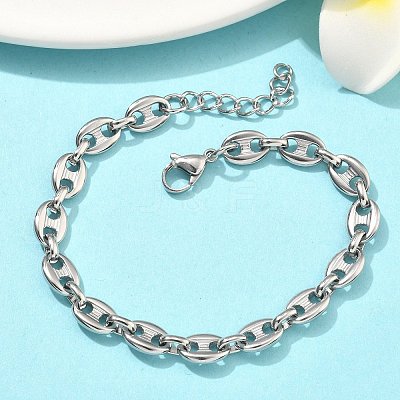304 Stainless Steel Link Bracelets BJEW-B169-02P-1