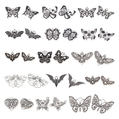 45pcs 15 styles Halloween Alloy Enamel & Tibetan Style Pendants ENAM-AR0001-56-1