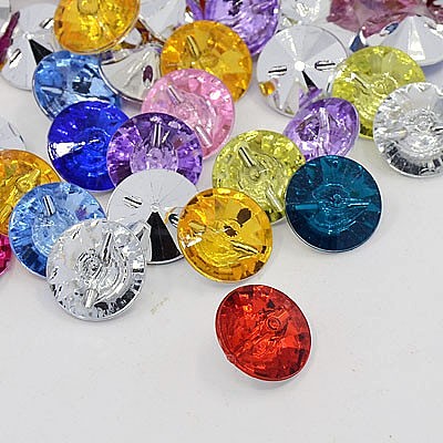 Acrylic Rhinestone Buttons BUTT-J001-M-1