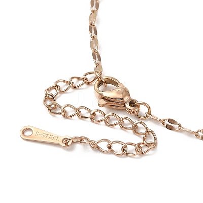 Ion Plating(IP) 304 Stainless Steel Dapped Chain Necklace for Men Women NJEW-E076-02RG-1