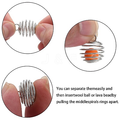 Iron Wire Spiral Bead Cages LS-X-IFIN-R231-14mm-P-1