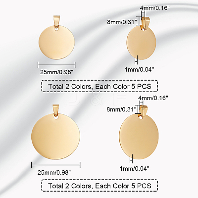 20Pcs 4 Styles 201 Stainless Steel Pendants STAS-GA0001-45-1