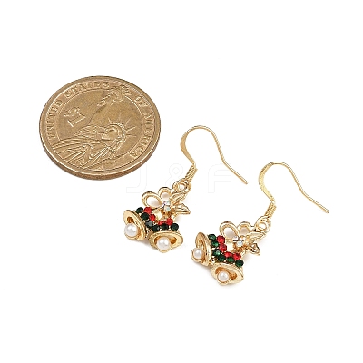 Christmas Theme Alloy Rhinestone Dangle Earrings EJEW-JE06627-03-1