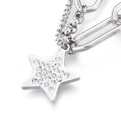 304 Stainless Steel Charm Bracelets BJEW-K219-03P-1