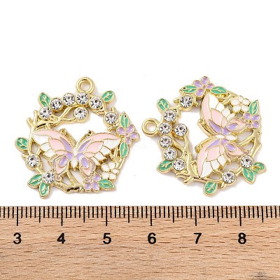 Rack Plating Alloy Enamel Pendants FIND-M020-03C-G-1