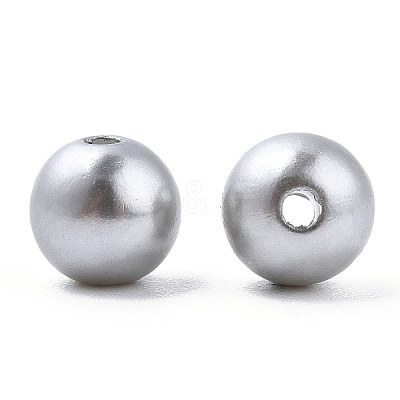 Spray Painted ABS Plastic Imitation Pearl Beads OACR-T015-05B-03-1