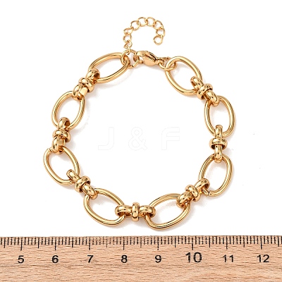 304 Stainless Steel Oval Link Chains Bracelets for Women X-BJEW-G780-05G-1