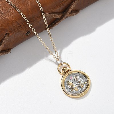Brass Twelve Constellations Tarot Pendant Necklaces NJEW-Q006-01E-G-1