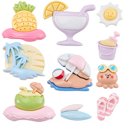 80Pcs 2 Styles Summer Theme Opaque Resin Cabochons CRES-SC0003-28-1