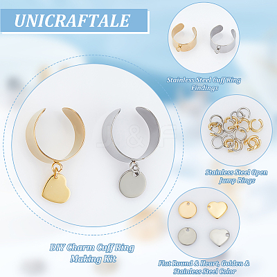 DIY Charm Cuff Ring Making Kit STAS-UN0051-43-1
