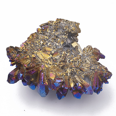 Electroplate Natural Druzy Quartz Crystal Decorations G-S299-114B-1
