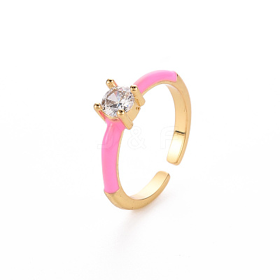 Brass Enamel Cuff Rings RJEW-T016-26E-NF-1