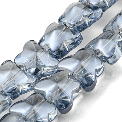 Pearl Luster Plated Electroplate Transparent Glass Beads Strands EGLA-G037-11A-PL01-1