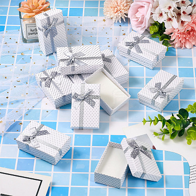 Polka Dot Print Cardboard Jewelry Gift Boxes with Bowknot X1-CON-TAC0001-10C-1