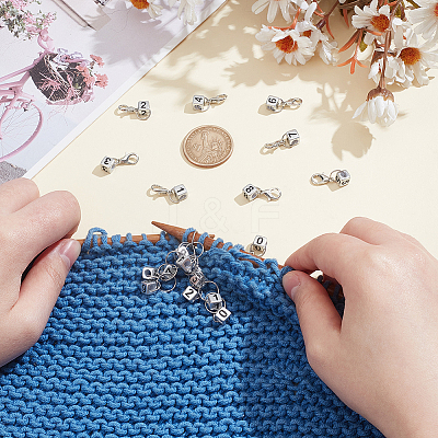 DIY Cube with Number 0~9 Knitting Tool Sets HJEW-NB00198-1