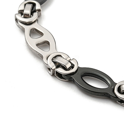 Two Tone 201 Stainless Steel Oval Link Chain Bracelet BJEW-B078-01BP-1