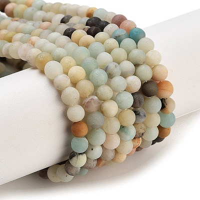 Natural Flower Amazonite Beads Strands X-G-G697-F05-4mm-01-1