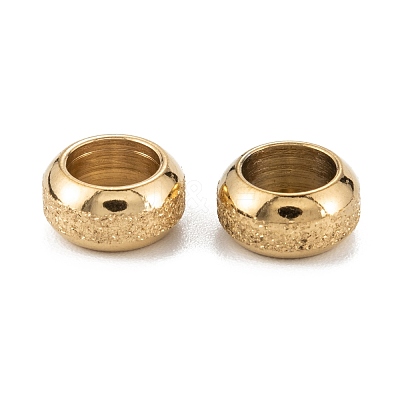 Ion Plating(IP) Frosted 201 Stainless Steel European Beads STAS-B020-13G-1