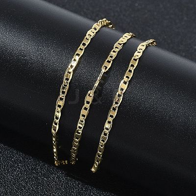 2MM Brass Mariner Link Chain Necklaces for Women KK-CBA2293-15G-1