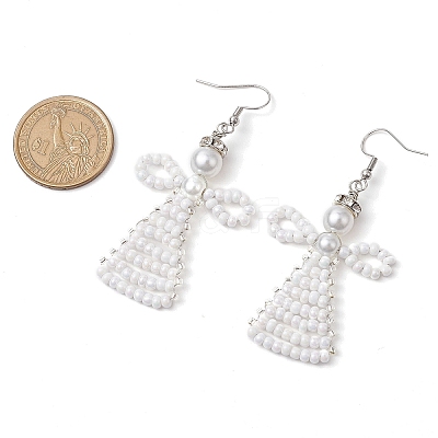 Glass Seed Beads Angle Dangle Earrings EJEW-MZ00288-01-1