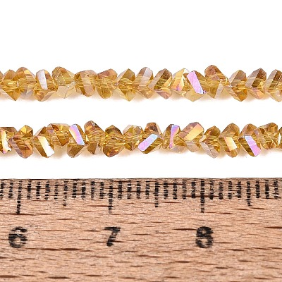 Electroplate Transparent Glass Beads Strands EGLA-Q139-01A-A04-1
