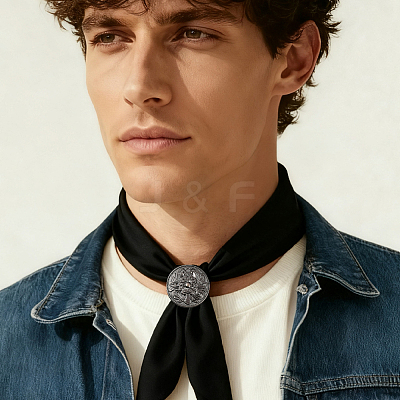 6Pcs Alloy with Imitation Leather Scarf Clips AJEW-CL0004-82C-1