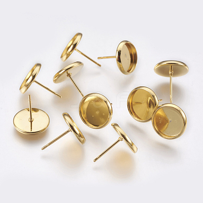304 Stainless Steel Stud Earring Settings STAS-G174-19G-1