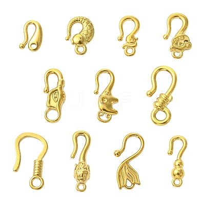 11Pcs 11 Styles 304 Stainless Steel Hook Clasps STAS-CJ0003-39G-1