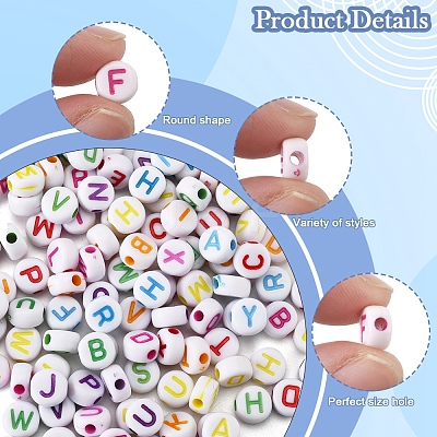 111G Craft Acrylic Horizontal Hole Letter Beads SACR-FS0001-35-1