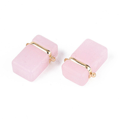 Glass Rectangle Links Connector Charms GLAA-T023-42B-1