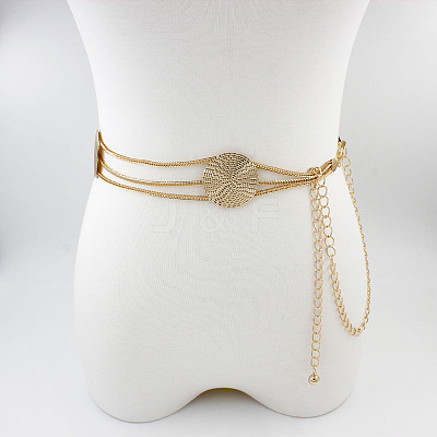 Vintage Alloy Geometric Disc Link Chain Waist Belly Chains for Women FS-WGD731C-02-1