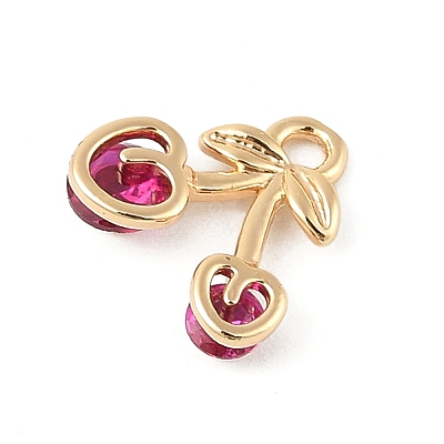 Brass Micro Pave Cubic Zirconia Pendants KK-R219-28G-01-1