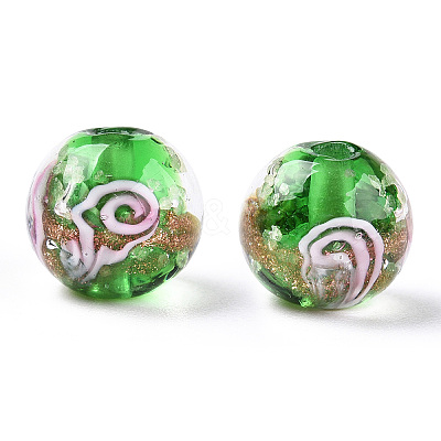 Luminous Handmade Gold Sand Lampwork Beads LAMP-T021-03Q-1