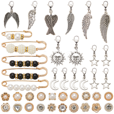 Alloy Pendants & Alloy Safety Pin Brooch AJEW-SP0002-03A-1