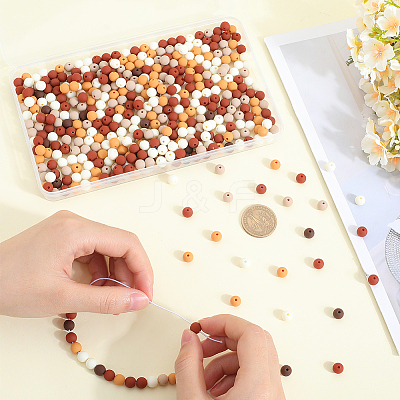 500Pcs Rubberized Style Imitated Silicone Acrylic Beads MACR-SP0001-07D-1