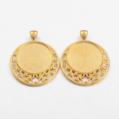 Tibetan Style Alloy Pendant Cabochon Settings LS-PALLOY-J494-30G-1