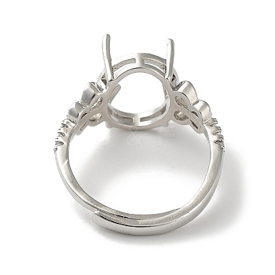 Adjustable Brass Solitaire Ring Settings KK-L193-08P-01-1