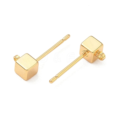 SHEGRACE Brass Cube Stud Earring Findings XGR0106G-121G-1