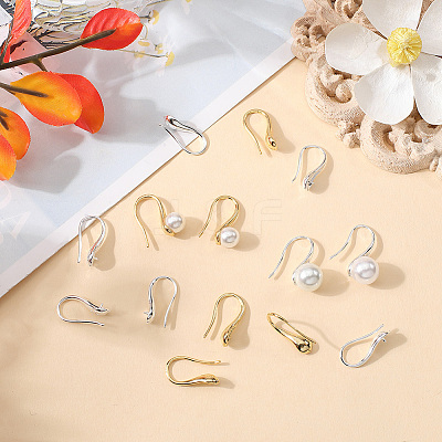 60Pcs 2 Colors Brass Earring Hooks KK-BBC0019-08-1