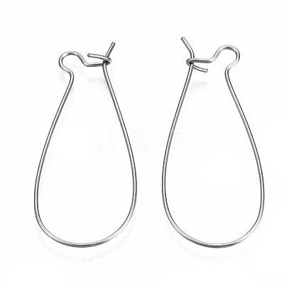 Tarnish Resistant 304 Stainless Steel Hoop Earring Findings STAS-S117-008F-01-1