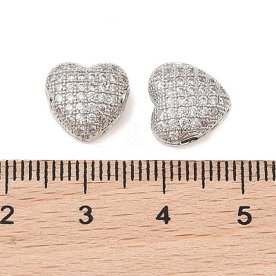 Brass Micro Pave Clear Cubic Zirconia Charms KK-B100-044P-1