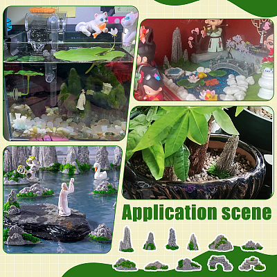 12Pcs 12 Styles Resin Mountain Ornaments DJEW-FG0001-41-1