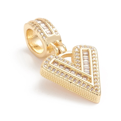 Brass Micro Pave Cubic Zirconia Pendants ZIRC-G165-13G-V-1