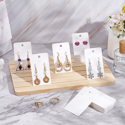 4Pcs Wooden Jewelry Earring Display Card Storage Slotted Stands ODIS-AR0001-18-1