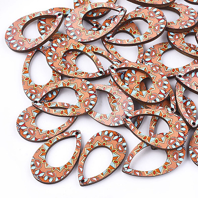 Printed Basswood Pendants WOOD-S045-001C-1