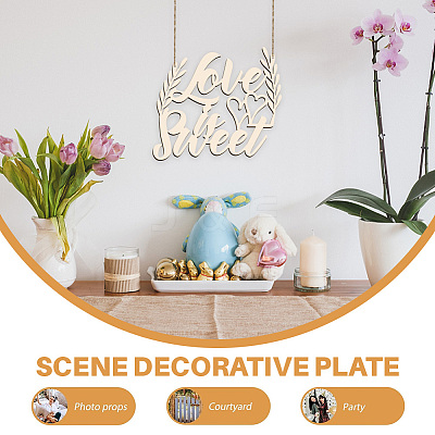 Creative Natural Wooden Wall Hanging Decoration WOOD-WH0041-019-1