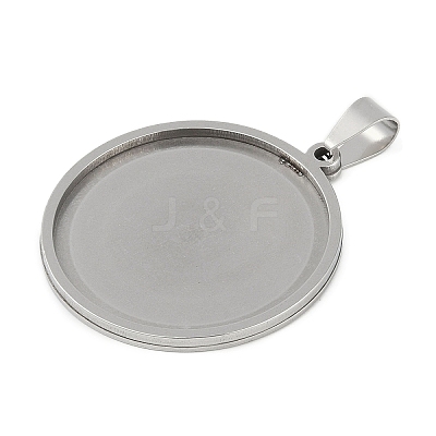 Non-Tarnish 201 Stainless Steel Pendant Cabochon Settings X-STAS-L279-009P-1